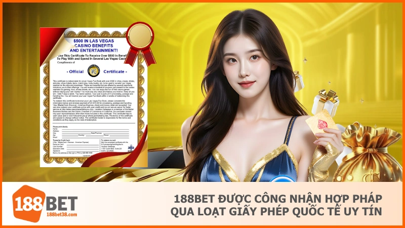 188BET được công nhận hợp pháp qua loạt giấy phép quốc tế uy tín